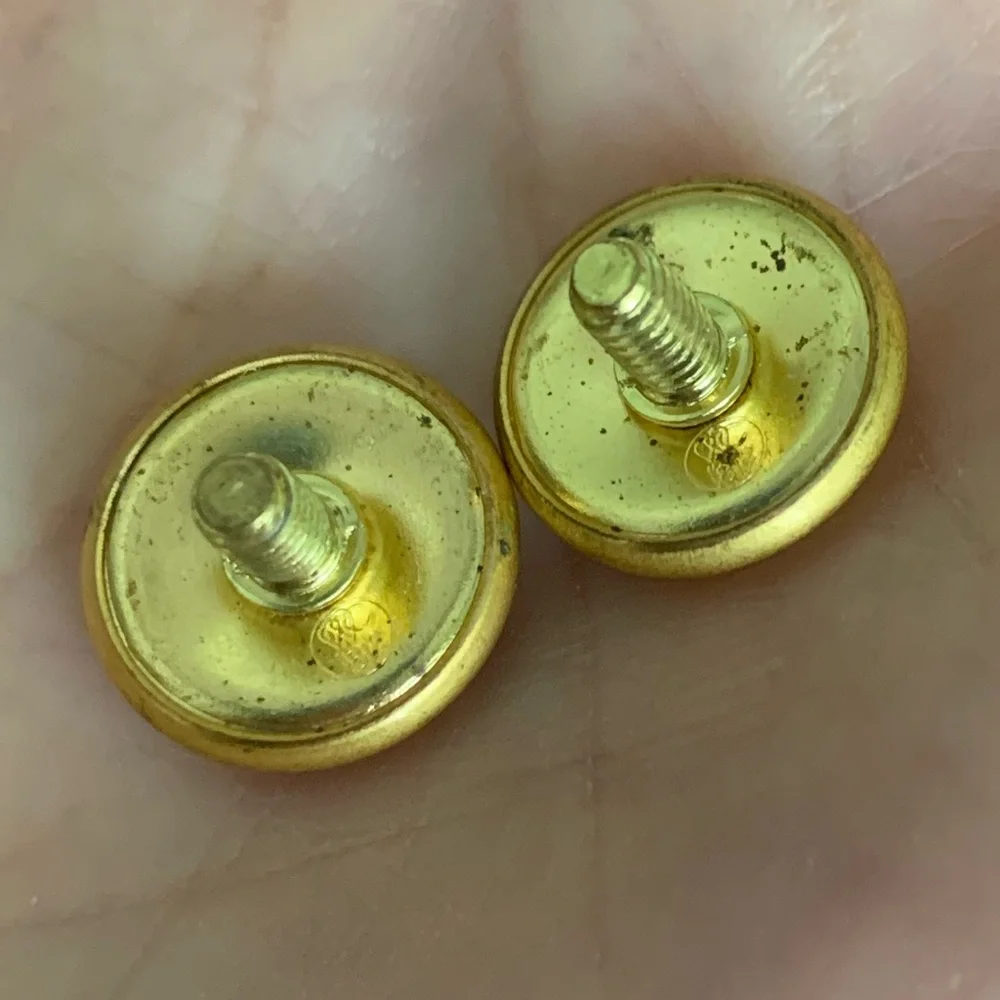 Vintage Cufflinks Signed WC 1812 Military Screw Back Set of 2